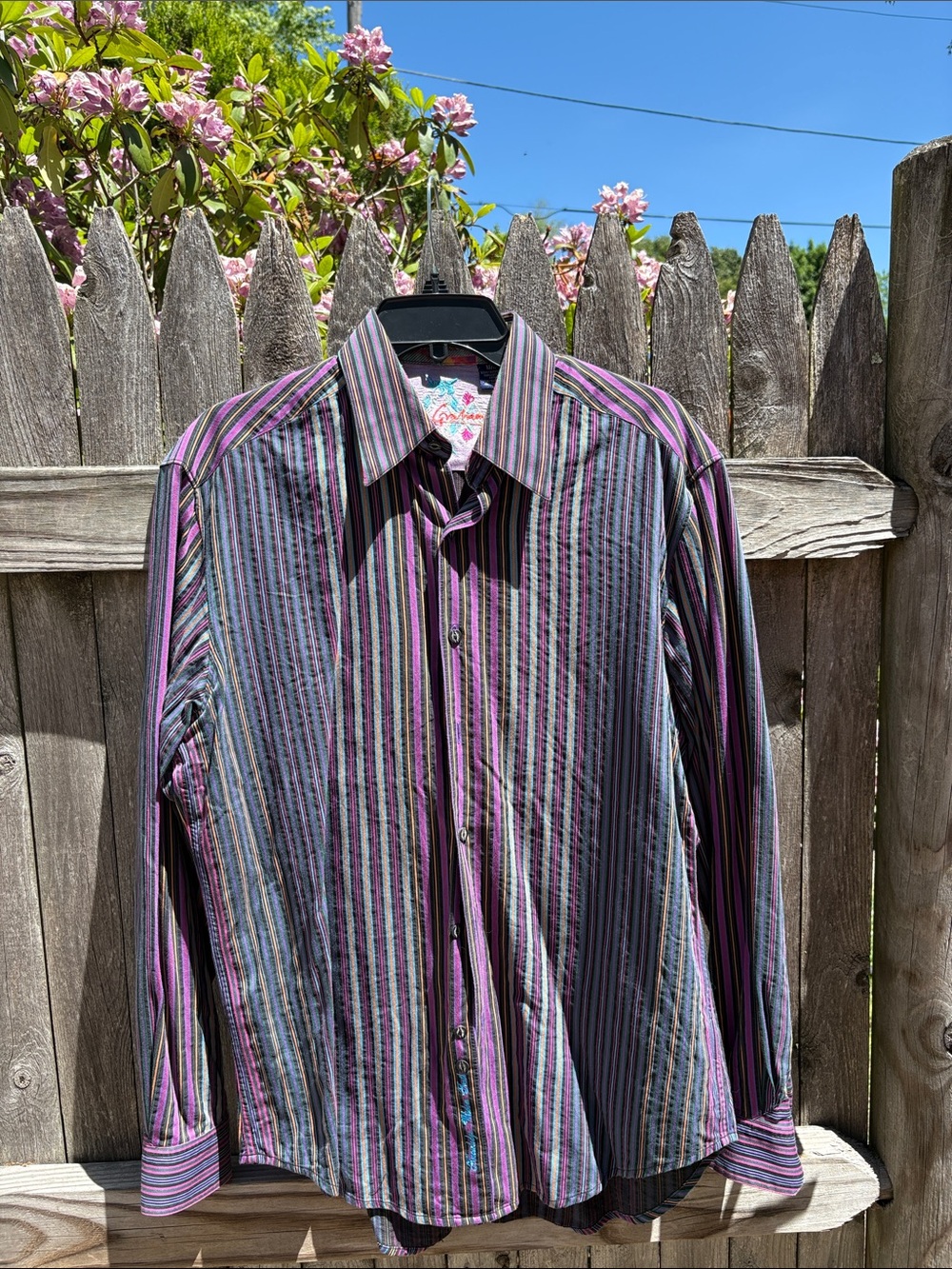 Robert Graham luxury medium dress shirt, cotton with silk accents.